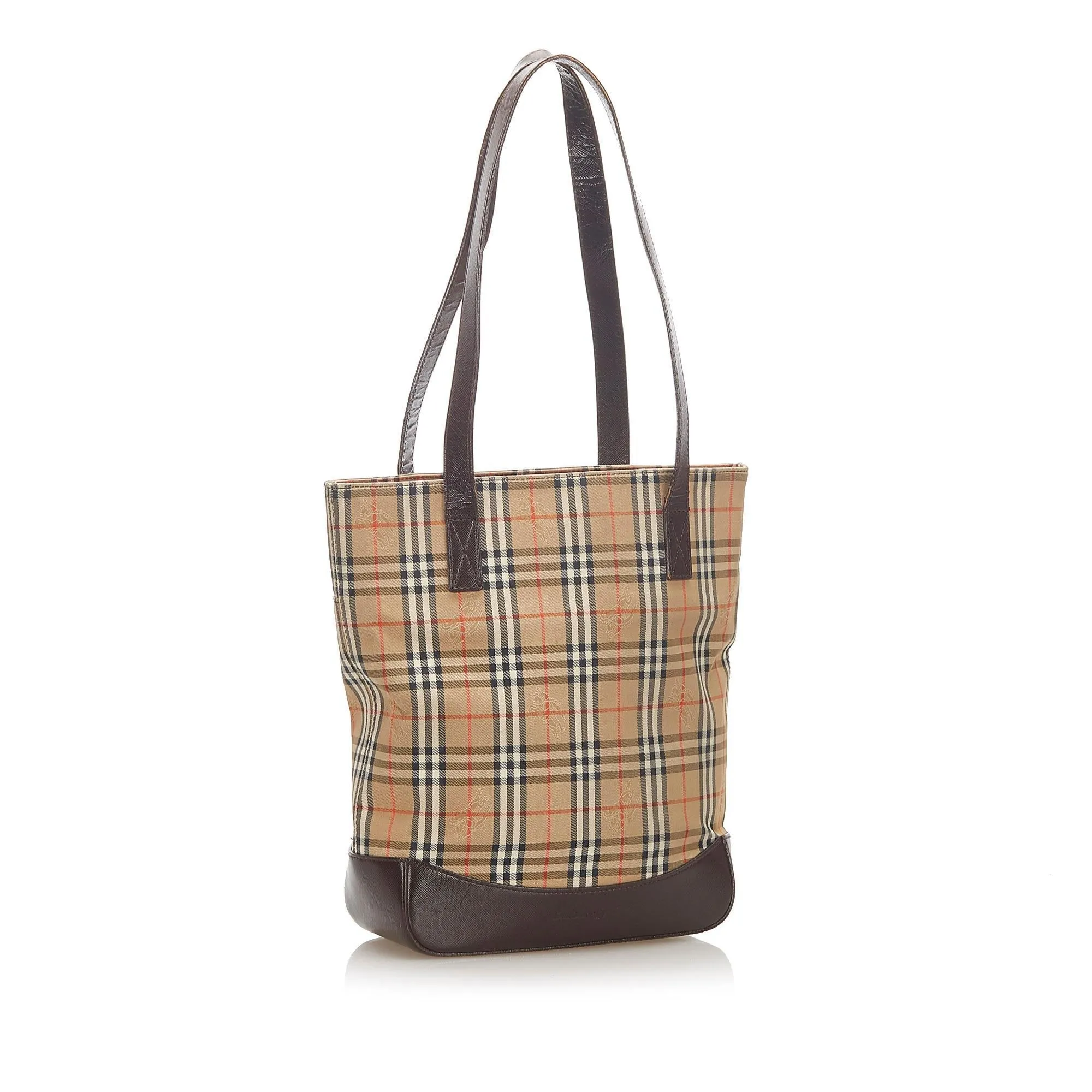 Trendy Inspired Burberry Haymarket Check Canvas Tote Bag (shg-17510)