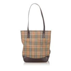 Trendy Inspired Burberry Haymarket Check Canvas Tote Bag (shg-17510)