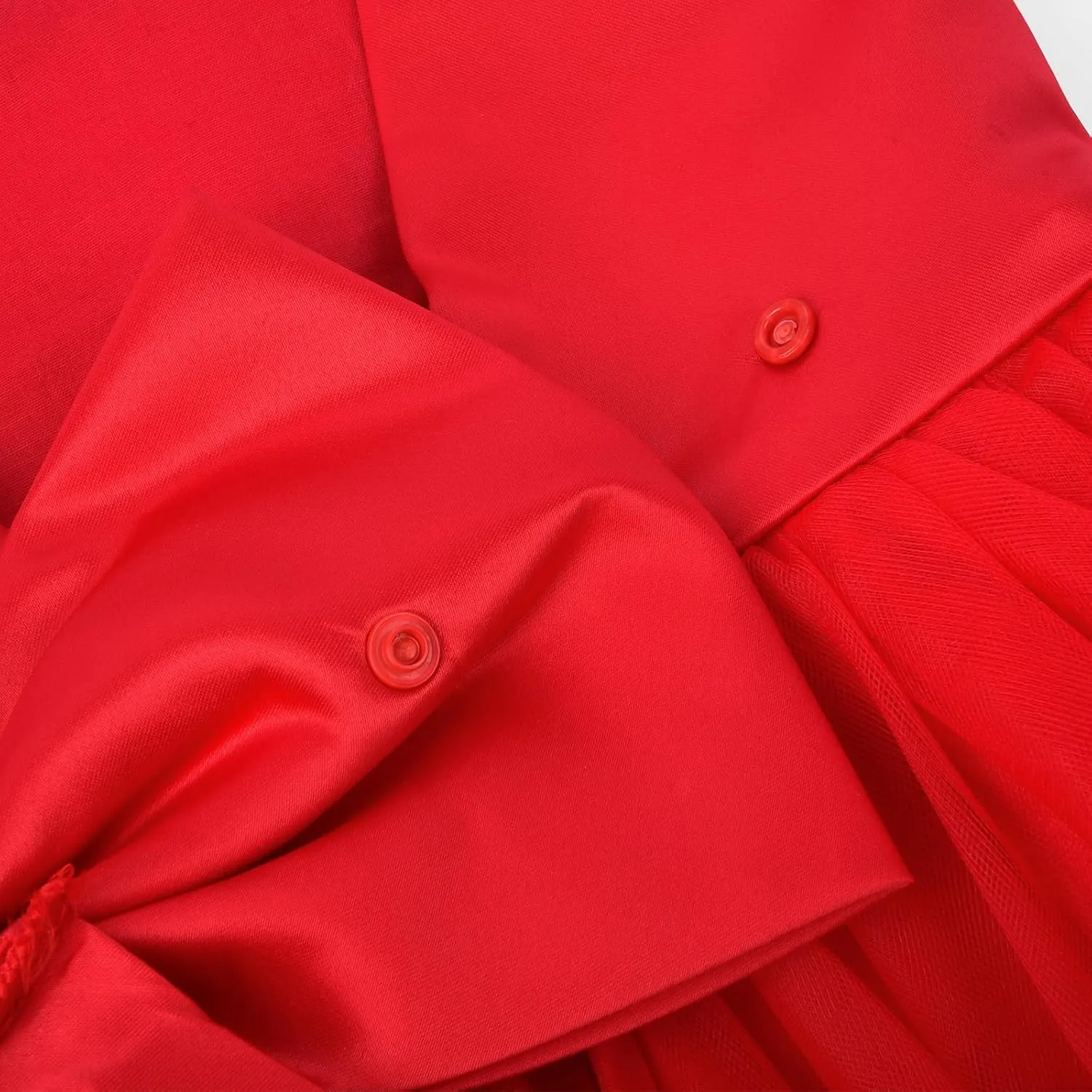 Uhnice Flower Girl Dress Satin Ball Gown for Wedding Party with Bowknot