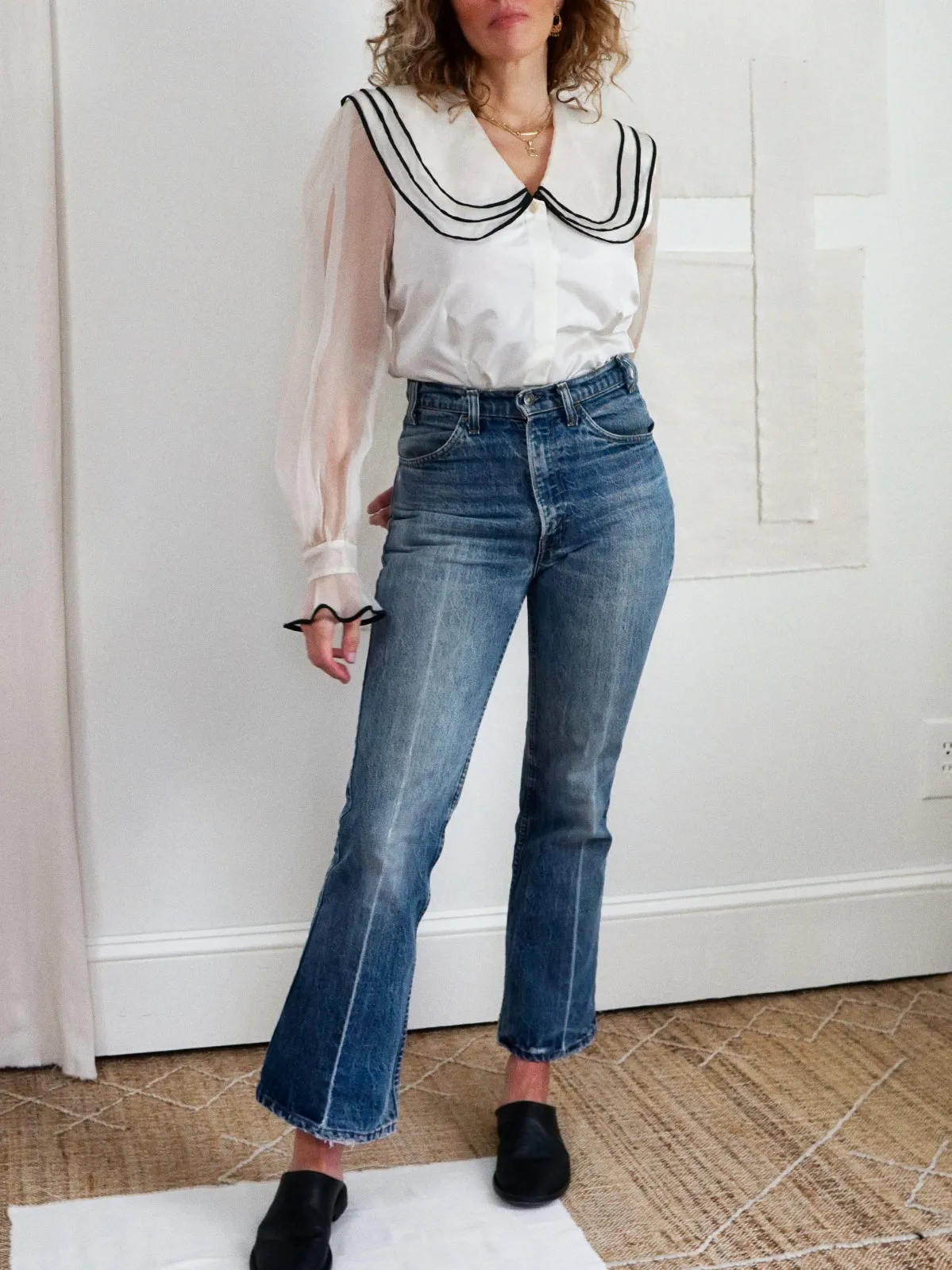 Vintage Dramatic Sheer Blouse