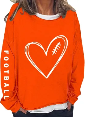 Women's Baseball Sequin Hoodie Funny Football Lover Gift Loose Casual Long Baseball Patches Game Day Hooded