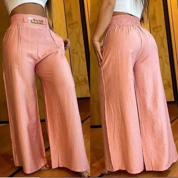 Women's Bootcut Polyester Pants White Black Pink Navy Blue