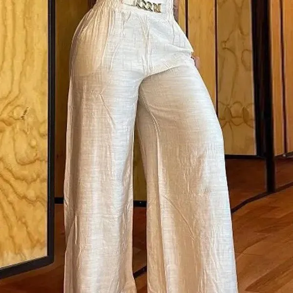 Women's Bootcut Polyester Pants White Black Pink Navy Blue