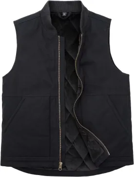 ZENTHACE Men's Arctic Quilted Lined Duck Vest Washed Full Zip Up Utility Rugged Canvas Work Vest Jacket